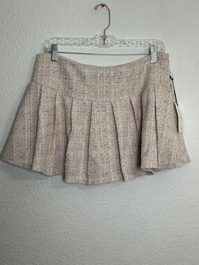 Black Ibis Mini Skirt Pleated Tweed Skort Barbiecore Coquette Preppy Academia XL